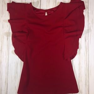 3/$20 Agaci Flutter Sleeve Top